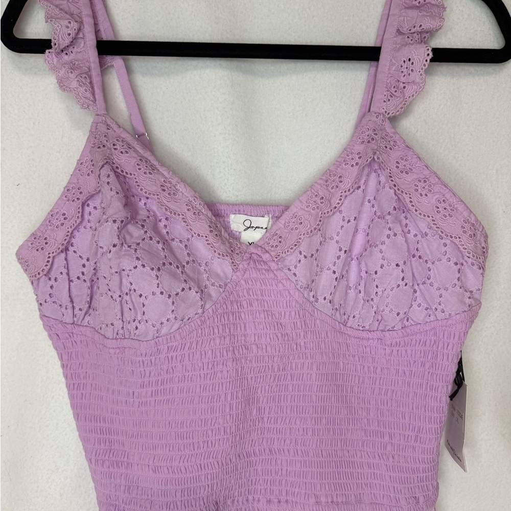 New Japna Lavender Crop Top with Eyelett Straps. XL